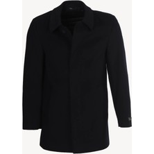 Erkek Lacivert  Regular Fit Kaşmir Kısa Kaban