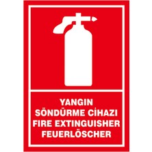 Çağ Ajans Yangın Söndürme Cihazı (Fire Extınguısher Feuerlöscher)  Sticker 17X25 cm   Etiket