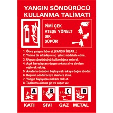 Çağ Ajans Yangın Söndürme Cihazı Kullanma Talimatı. Sticker  25X35  cm    Etiket