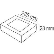 Forlife 24Watt Sıva Üstü Kare Led Panel Armatür (Beyaz Işık)