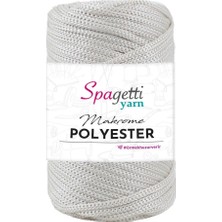 Spagetti Yarn Polyester Makrome 4mm 250G Şeker Beyaz