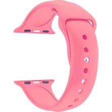 Markacase Apple Watch Se Için 40 mm Small Beden(S/m Size) Spor Silikon Kordon(54 Farklı Renk) Şeker Pembe