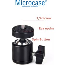 Microcase Tripod Slr Kamera Için 360 Derece Dönebilen 1/4 Vida Metal Mafsal Aparatı - AL2983