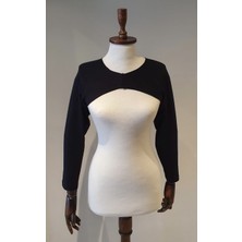 Moda Canel Tesettür Içe Giyilen Siyah Uzun Kol Bolero MCBLR002