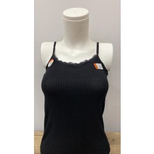 Ilke 221 Viskon Dantelli Ip Askı/siyah/s-M