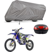 Teksin Sherco Enduro 250 Cross Arka Çanta Uyumlu Motosiklet Brandası Motor Brandası (A+ Kalite)