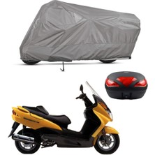 Teksin Suzuki Burgman Uh 150 Arka Çanta Uyumlu Motosiklet Brandası Motor Brandası (A+ Kalite)