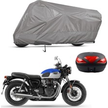 Teksin Triumph Bonneville T100 Arka Çanta Uyumlu Motosiklet Brandası Motor Brandası (A+ Kalite)