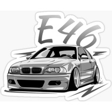 E46 Araba Resmi Cam Sticker Yapıştırma 16 cm 2 Adet