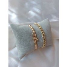 Bers Aksesuar Kadın Altın Kaplama Kararmaz Kombin Bileklik