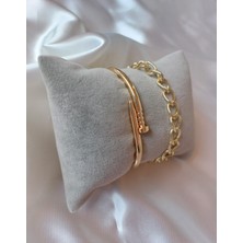 Bers Aksesuar Kadın Altın Kaplama Kararmaz Kombin Bileklik