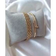 Bers Aksesuar Kadın Altın Kaplama Kararmaz Kombin Bileklik