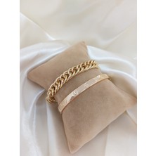 Bers Aksesuar Kadın Altın Kaplama Kararmaz Kombin Bileklik