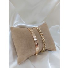 Bers Aksesuar Kadın Altın Kaplama Kararmaz Kombin Bileklik