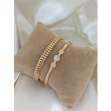 Bers Aksesuar Kadın Altın Kaplama Kararmaz Kombin Bileklik