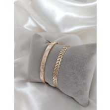 Bers Aksesuar Kadın Altın Kaplama Kararmaz Kombin Bileklik