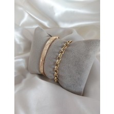 Bers Aksesuar Kadın Altın Kaplama Kararmaz Kombin Bileklik