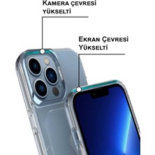 Kzy Apple iPhone 13 Pro Max Kapak Lens Standlı Sararmaz Şeffaf Silikon Kılıf - Gümüş