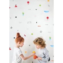 Sticker Sepetim Çocuk Odası Duvar Sticker 2,3,5,7,11 cm 40 Adet Karışık Sulu Boya  Soft Puantiye Seti