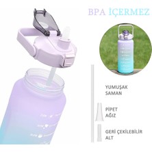 TopOne 64OZ Hasır Zaman İşaretleyicili Su Şişesi Büyük Kapasiteli (Yurt Dışından)