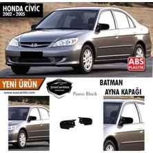 Şüscar Oto Honda Civic Vtec 2 2002-2005 Batman Yarasa Ayna Kapağı Piano Black Abs Plastik