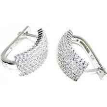 Lilah Gümüş Tr Gümüş Tamtur Oval Beş  Sıralı Kadın Küpesi