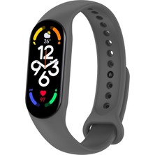 Xiaomi Mi Band 7 Platinum Gray Için Silikon Saat Band