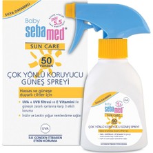 Sebamed  Baby Çok Yönlü Koruyucu Güneş Spreyi SPF50+ 200 ml  + Çok Yönlü Koruyucu Güneş Kremi Spf 50+  75 ml