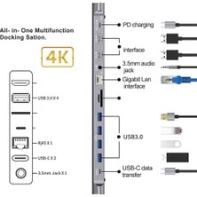 CoverZone Macbook  ,pc ,tablet Için !2 In 1 Multifunctional Dock  Isstasyonu  , HDMI x 2 Lan , Pd 3.0 USB X4