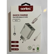 Sertec Hızlı Duvar Şarjı Quıck Charge 3.0 A Micro