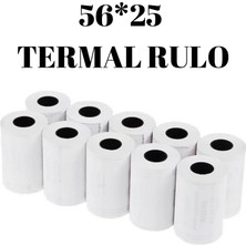 Mk Rulo • 56X25 Termal Rulo / Pos Rulosu / 1 Paket (10 Adet) / Tam Metraj