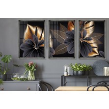 Çerçeve Home Black Copper Plant Leaf Çerçeve Seti