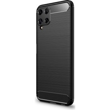 Microcase Samsung Galaxy M32 Brushed Carbon Fiber Silikon Kılıf - Siyah