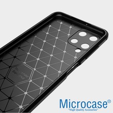 Microcase Samsung Galaxy M32 Brushed Carbon Fiber Silikon Kılıf - Siyah