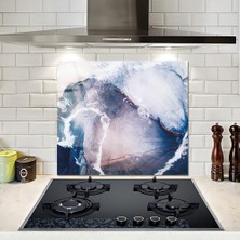 Decorita Cam Ocak Arkası Koruyucu  Ocean Desen  52 x 60 c
