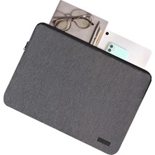 D'vers Su Geçirmez Fermuar Detaylı Unisex 15-15,6 Inç Uyumlu Macbook Kılıf Notebook Laptop Çantası