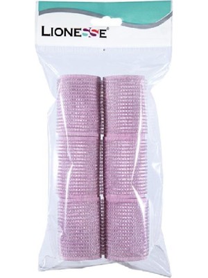 Lionesse 1113  Pembe Cırtlı Bigudi 6 Adet 4 cm Çap 5 Cm Boy Özellikli Saç Bakım Ürünü