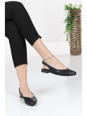 Preshley Kadın Misty Siyah Cilt Arkası Acık Sivri Burun Günlük Babet