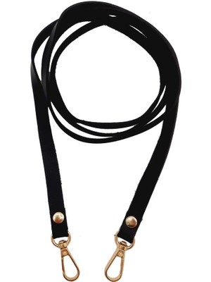 Angel Çanta Aksesuar Spagetti Model Dikişsiz Çanta Sapı Siyah Renk Light Gold Metal