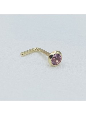 Gold Piedra Pembe Taşlı Altın Hızma