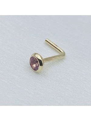 Gold Piedra Pembe Taşlı Altın Hızma