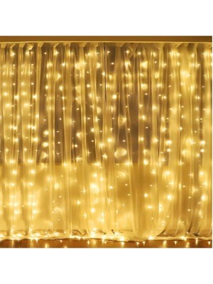 BYSHOME 2.5 x 2.5 Metre Saçaklı Perde LED Dekoratif Amaçlı Perde LED