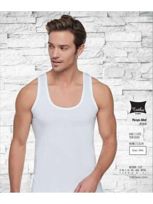 Tutku 0101-5 Erkek Beyaz 6'lı Atlet %100 Pamuk