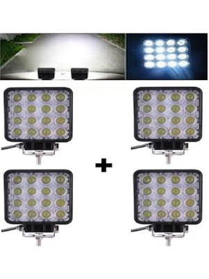 Point 16 LED Kare 48W Off Road Sis Farı Lambası Projektör 12-24V 4 Adet