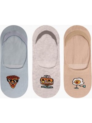 BRZ Collection Hamburger Desenli Erkek Çocuk Babet Çorabı 3lü Set
