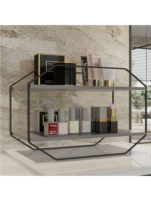 Suntel Banyo ve Mutfak Aksesuarları Suntel 2 Katlı Mat Siyah Mutfak-Banyo Rafı Organizer Tasarım Düzenleyici