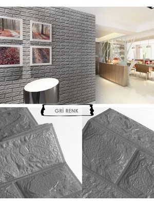 Renkli Duvarlar NW02 Gümüş Gri Kendinden Yapışkanlı Esnek Sünger Duvar Paneli