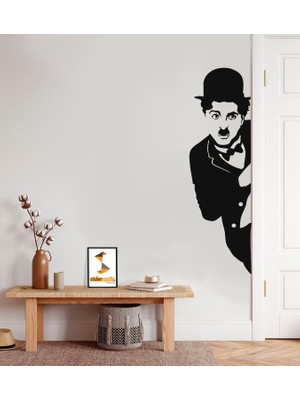 Sticker Sepetim Charlie Chapline Dekoratif Duvar Sticker - Duvar Dekoru