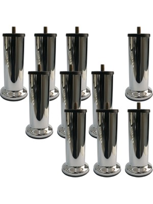 Adem Koç Koltuk Kanepe Mobilya Baza Ayağı Ayağı Krom 15 cm 10 Adet