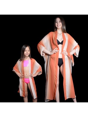 Tedz Collection Paredora Terracota Krem  Anne Kız Kimono Pareo